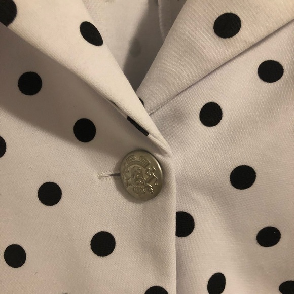 Dots cropped 3/4 puff sleeve polka dot blazer - Picture 6 of 7